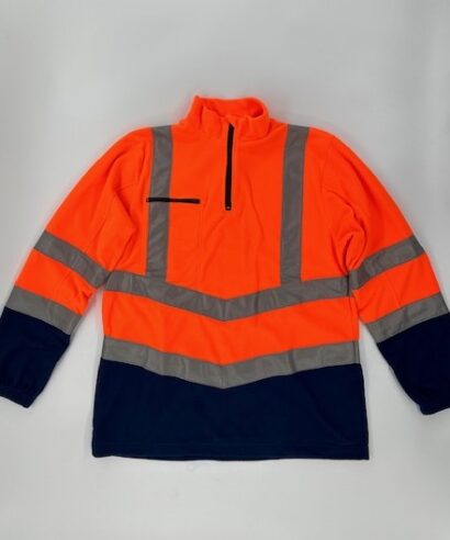 Sioen Oranje/Navy Sweater half rits