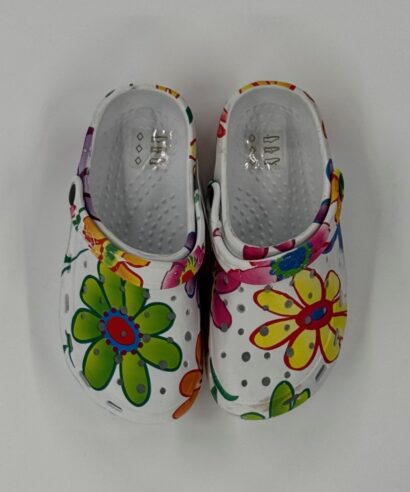 Clogs wit met bloemen